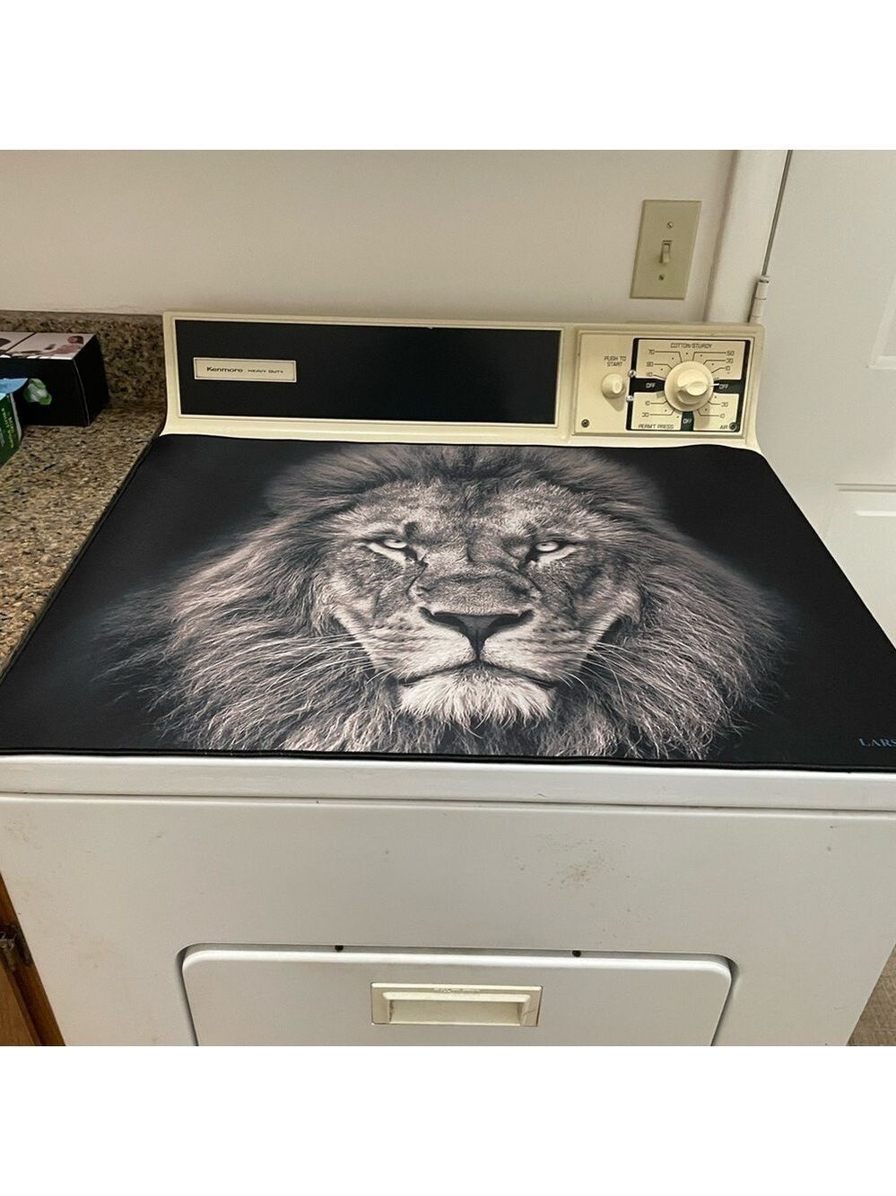 Larsic Electric Stove Washer Dryer Cover Lion Photograph